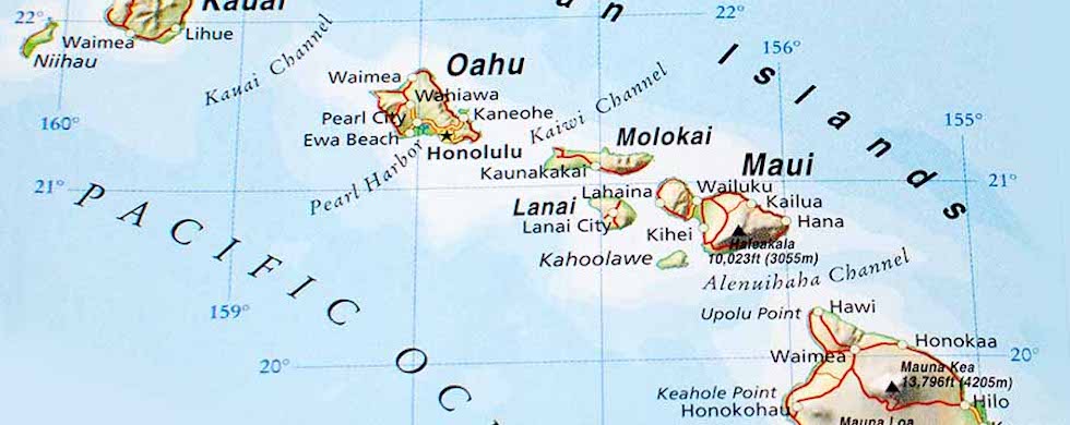 Hawaiian Islands Travel Map
